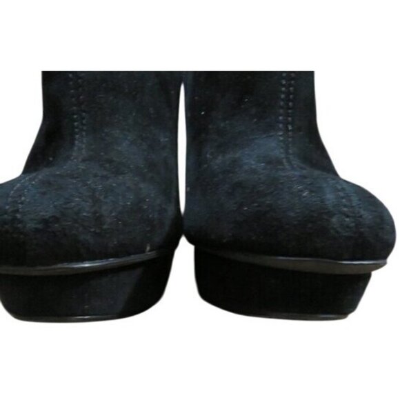 Tory Burch Cidnay Black Suede Leather Platform Ankle Booties Boots size 8.5 - Picture 2 of 12